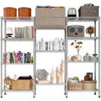 Zimtown Heavy Duty Storage Shelves, 63"W Wire Shelving Unit, Adjustable 4 Tier Metal Shelves Organizer Silver for Pantry Kitchen Basement, 1500 lbs Capacity