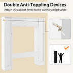 Topcobe Over The Toilet Storage Cabinet with 2 Open Compartments and 4 Adjustable Shelves, Bathroom Furniture, Bathroom Shelves, White
