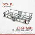 Aluminum Hitch Cargo Carrier- 500-Lb Capacity Silver 49inx22.5inx8inH