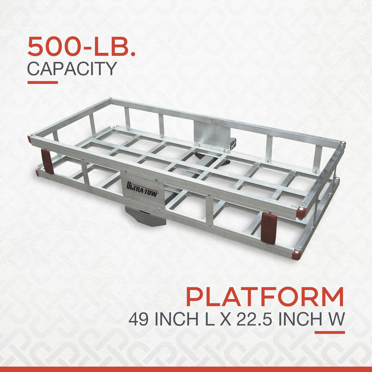 Aluminum Hitch Cargo Carrier- 500-Lb Capacity Silver 49inx22.5inx8inH