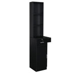 UBesGoo Barber Station Cabinet Wooden Hair Styling Storage Locker Beauty Salon Equipment, Black