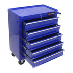 5-Drawer Rolling Tool Chest on Wheels, 24-inch Tool Storage Cabinet with Locking System for Garage Workshop Warehouse Repair Shop, Red