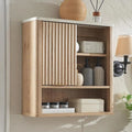 Modern Bathroom Wall Cabinet, Wall Mounted Medicine Storage Organizer with Shelves for Home Organization
