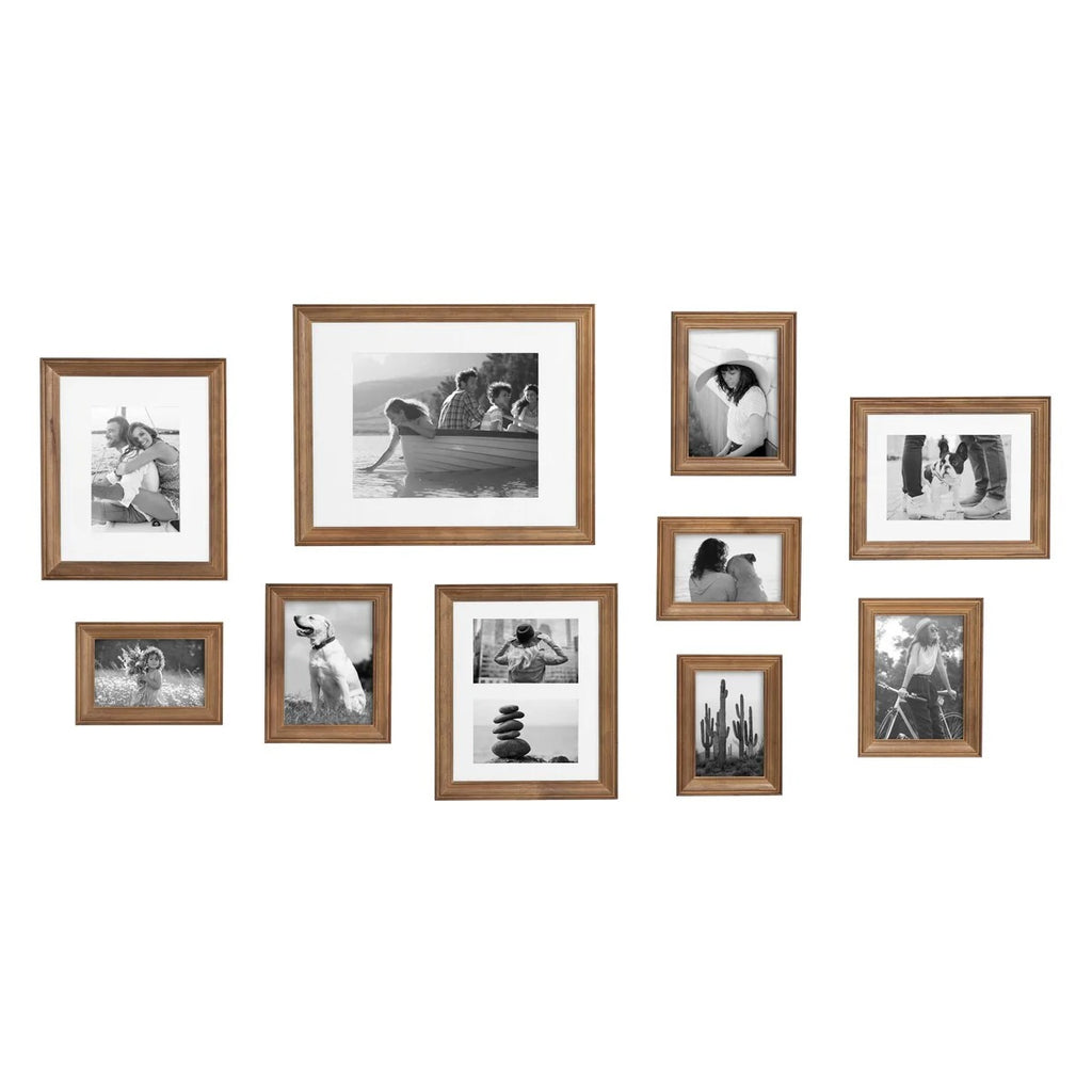 10-Piece Wood Gallery Wall Picture Frame Set, Decorative Photo Display Frames for Living Room, Bedroom and Home Decor