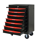 Tool Cabinets Rolling Metal Tool Chest with 7 Drawers, 20" 7-Drawer Tool Chest Cabinet with Ball Bearing Drawer Slides, Steel Tool Storage Box Organizer -BLACK&RED,Garage Tool Cabinets