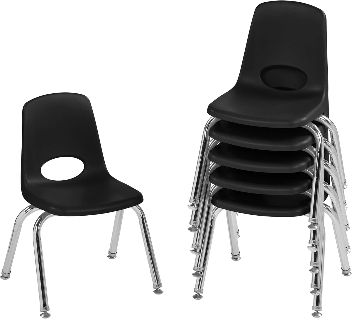 10" School Stack Chair with Swivel Glides, Purple, 6-Pack