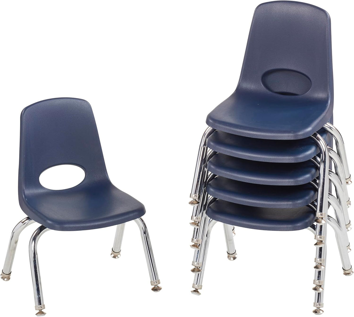 10" School Stack Chair with Swivel Glides, Purple, 6-Pack