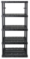5 Shelf Knect-A-Shelf Ventilated Extra Heavy Duty Storage Unit Organizer System for Home, Garage, Basement, and Laundry, Black