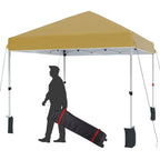 Luku 10x10ft Instant Pop-Up Canopy Tent with Patented Center Lock System, Portable Wheeled Carry Bag, Adjustable Height Straight Legs for Outdoor, Garden, Market, Patio, Yard