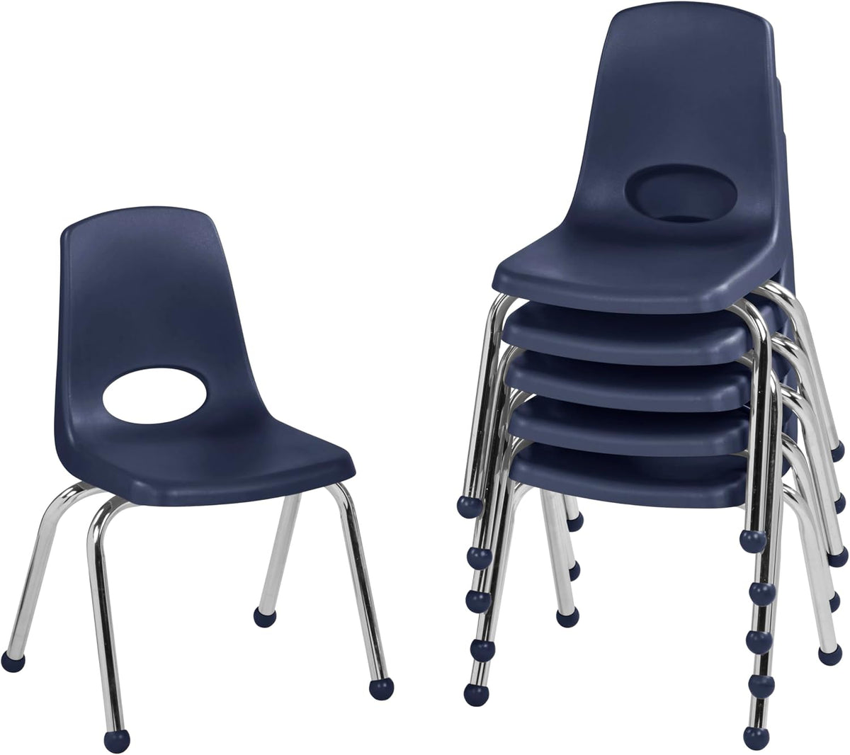10" School Stack Chair with Swivel Glides, Purple, 6-Pack