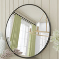 Round Metal Black Frame Bathroom Vanity Mirror, Wall Mounted Decorative Mirror