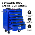 ARTMAN 20" 6-Drawer Tool Chest Cabinet with Ball Bearing Drawer Slides, Steel Tool Storage Box Organizer for Garage Workshop Repair Shop