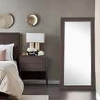 Tall Full Length Mirror, Oversized Rectangle Full Body Wall Mounted Mirror with Smooth Faux Wood Frame