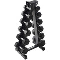210 lb. (5-30 lb.) Rubber Dumbbell Set with 6 pair Vertical Rack