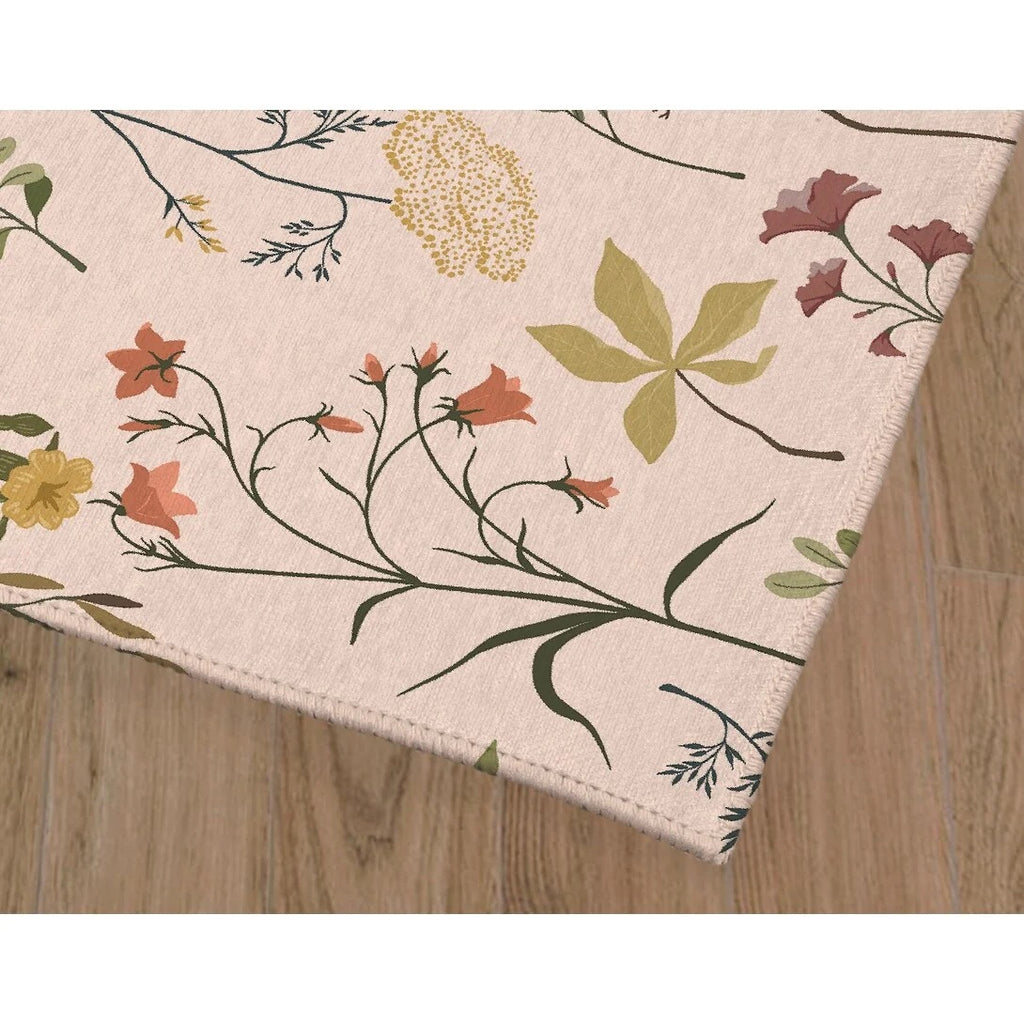 Fall Botanical Floral Kitchen Mat, Decorative Anti Fatigue Non Slip Floor Rug for Kitchen and Home Decor