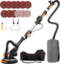 "Electric Drywall Sander with Vacuum Dust Collection, Variable Speed, LED Light, Foldable Handle, Includes Sanding Discs & Grids for Home & Professional Use"