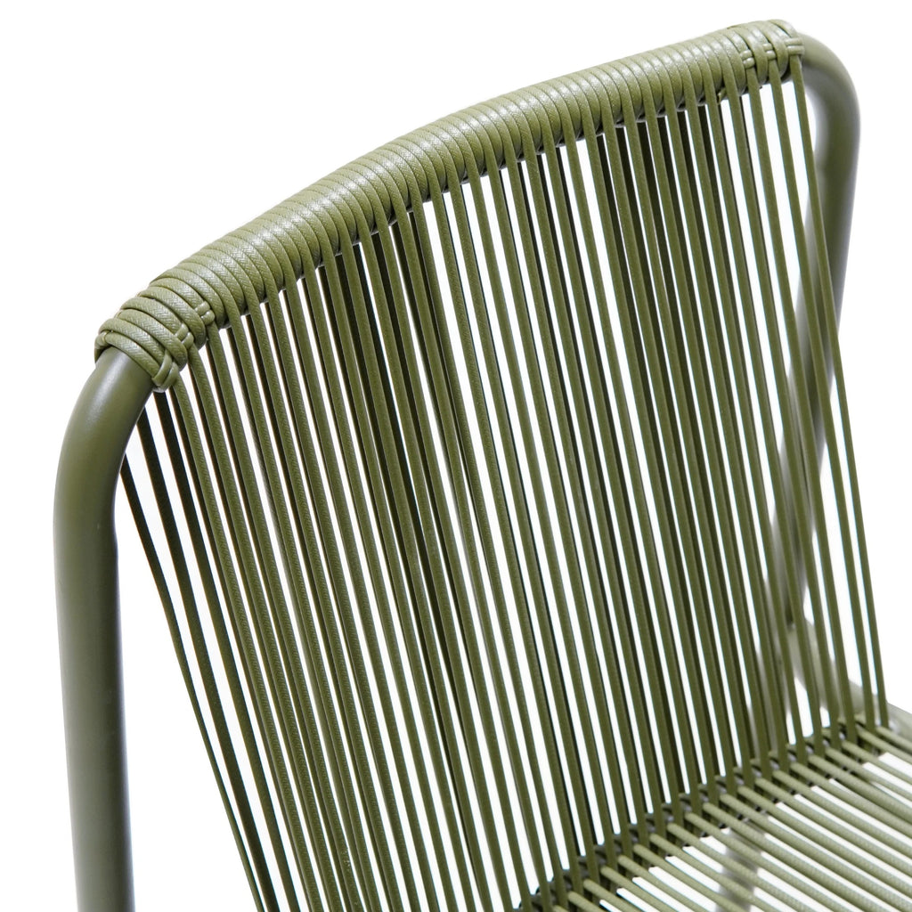 Christopher Knight Home Modern Rattan Patio Dining Chairs, Metal Frame, Green, Set of 2