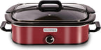 4 Quart Programmable Casserole Slow Cooker, 8-in-1 Multi Cooker with Removable Non-Toxic Stoneware Crock, Claypot Slow Cooker, Rice-cooking, Nonstick, Oven Safe Pot to 450°F, Olive