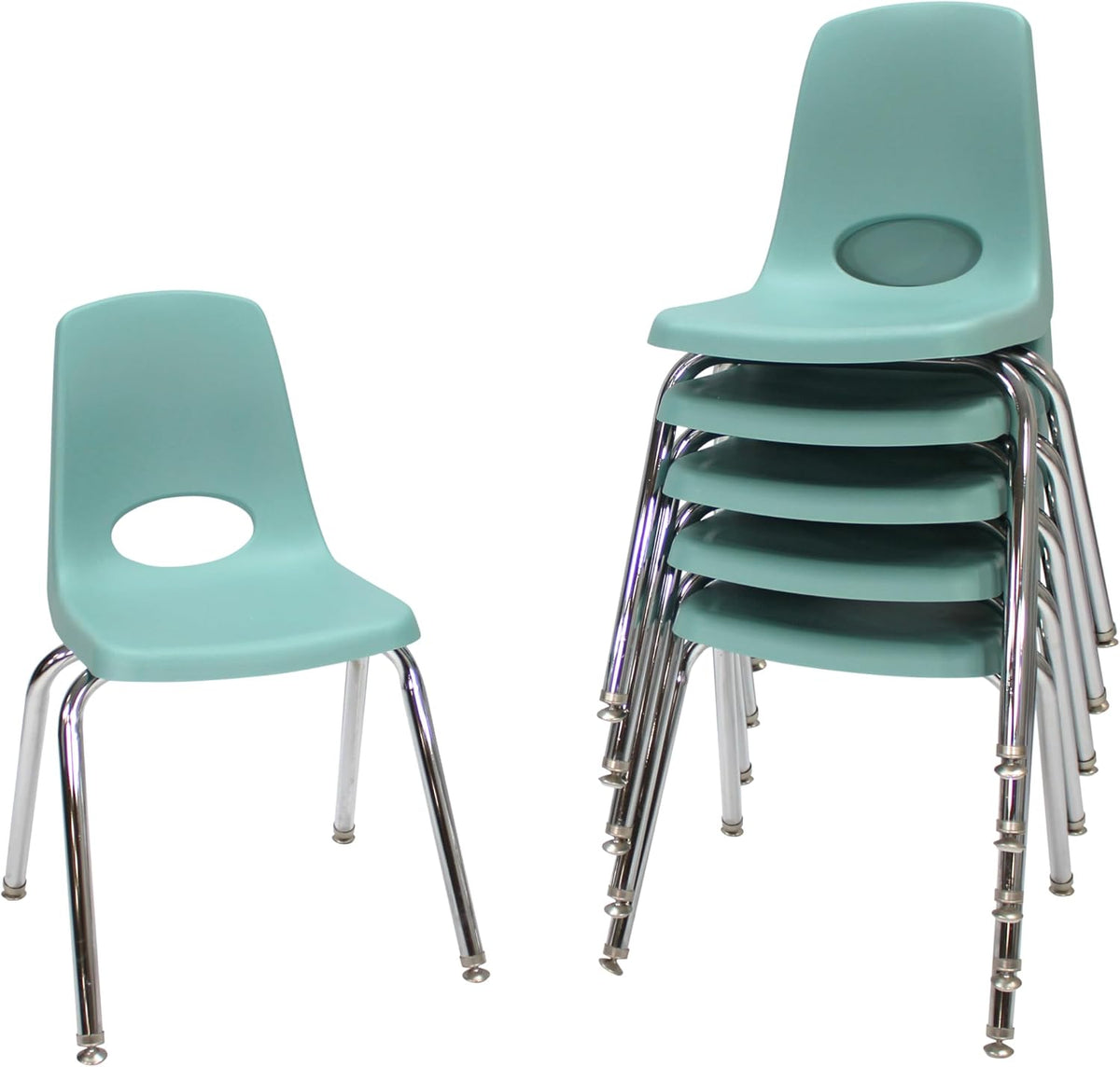 10" School Stack Chair with Swivel Glides, Purple, 6-Pack
