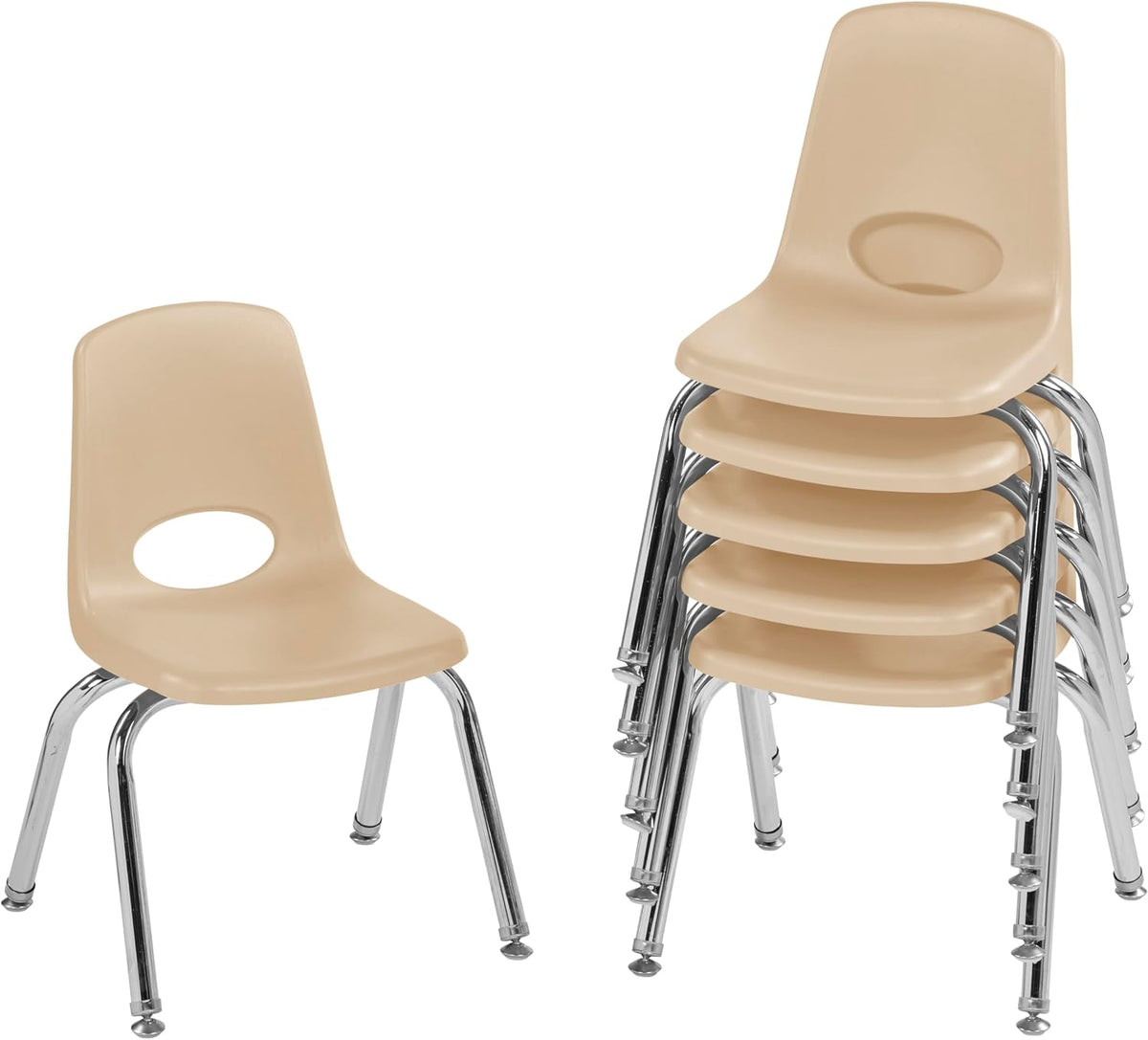 10" School Stack Chair with Swivel Glides, Purple, 6-Pack