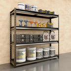 Shuntong The Atlas 12000LBS Garage Storage Shelves, 48"W Heavy Duty Metal Industrial Shelves, 4 Tier Adjustable Storage Rack for Warehouse Shop Basement,48"W x 24"D x 72"H, Black