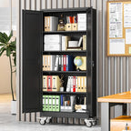 Erosoei 75"H Metal Garage Storage Cabinet with Wheels, Tool Storage Cabinet with 5 Adjustable Shelves