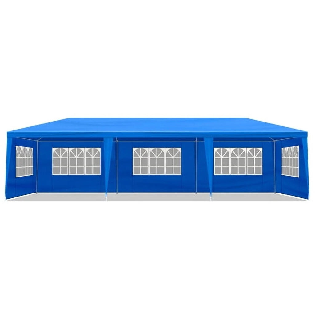 ALFRESCO 10'x30' Waterproof Outdoor Party Tent with 8 Removable Sidewalls - Perfect for Patio Weddings, Blue