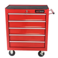 5-Drawer Rolling Tool Chest on Wheels, 24-inch Tool Storage Cabinet with Locking System for Garage Workshop Warehouse Repair Shop, Red
