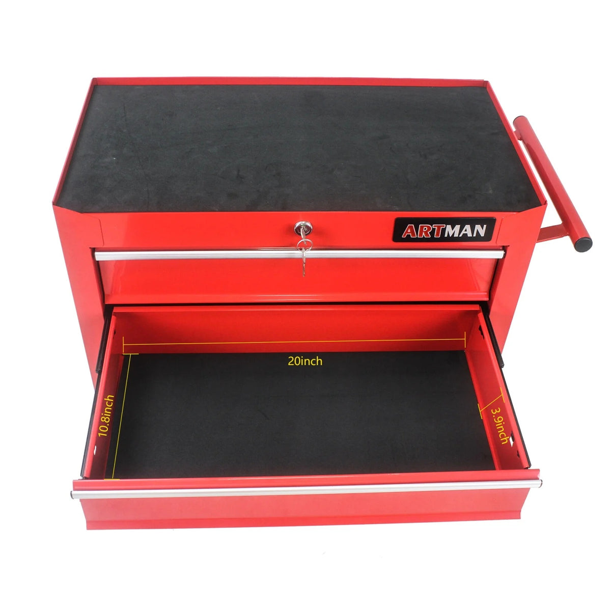 5-Drawer Rolling Tool Chest, Metal Tool Storage Organizer Cart with Locking System and Wheels, Multifunctional Mechanic Tool Cart for Garage, Warehouse, Workshop, Repair Shop, Red