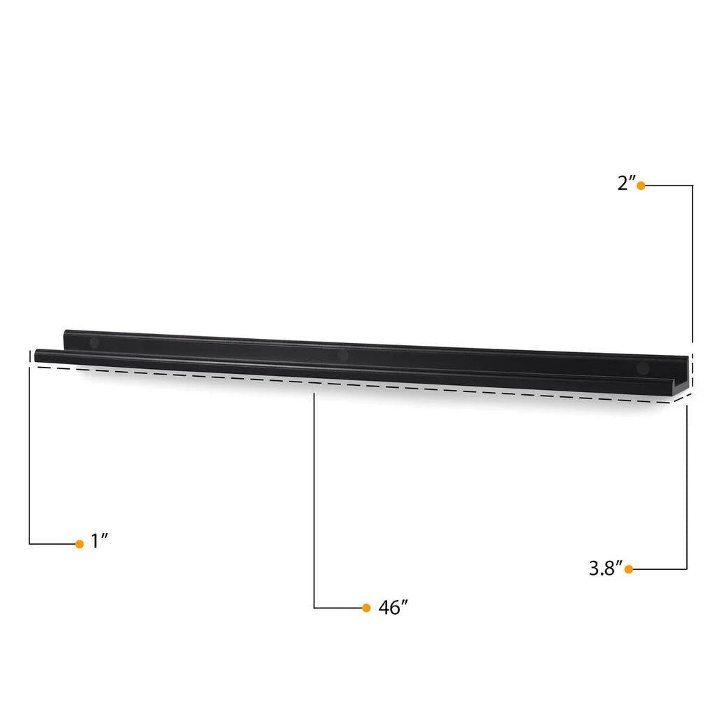 Set of 4 Floating Wall Shelves, 46 Inch Picture Ledge Display Shelves for Photos, Artwork and Home Decor