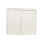 Hassch Wall Mounted Kitchen Pantry Sideboard with 2 Glass Doors, Metal Storage Cabinet Dining Cupboard for Bathroom Kitchen Living Room Dining Room, 27.56"L x 9.06"W x 23.62"H, White