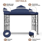 10x10 Canopy Replacement Top Double Tiered Gazebo Cover for Yard, Patio & Garden Durable Sunshade Replacement (Navy Blue)