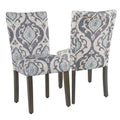 Set of 2 Upholstered Medallion Dining Chairs, Comfortable Parsons Style Chairs for Kitchen and Dining Room