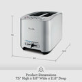 Die-Cast Smart Toaster, 2-Slice, Brushed Stainless Steel