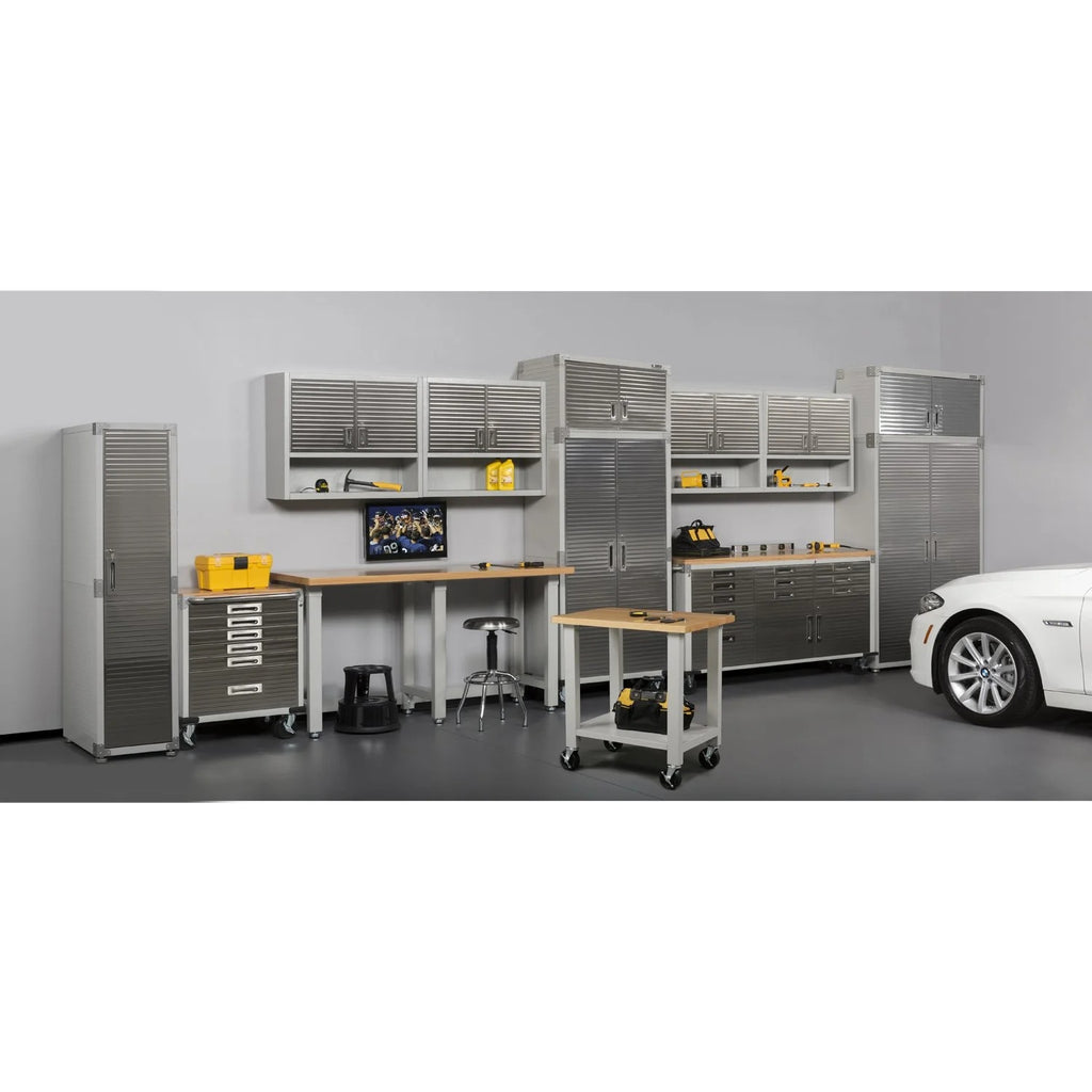 Seville Classics UltraHD Mega 2-Door Lockable Stacker Storage Cabinet, 48" W X 24" D X 18.5" H, Graphite
