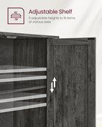 Buffet Cabinet Sideboard Storage Cabinet with Adjustable Shelves for Living Room Rustic Walnut