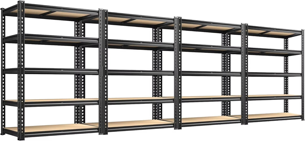 Storage Shelves 5 Tier Garage Shelving Heavy Duty Adjustable Garage Shelves, Utility Rack Shelf, Shelving Units for Storage Warehouse Pantry Closet, 35.5" W x 11.9" D x 72" H, 4 Pack