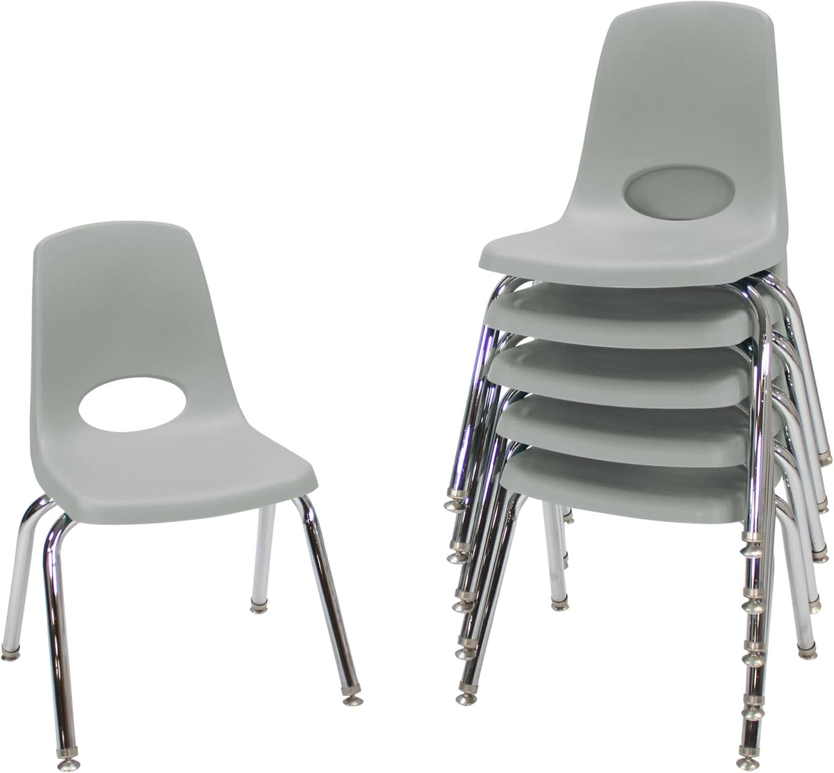 10" School Stack Chair with Swivel Glides, Purple, 6-Pack