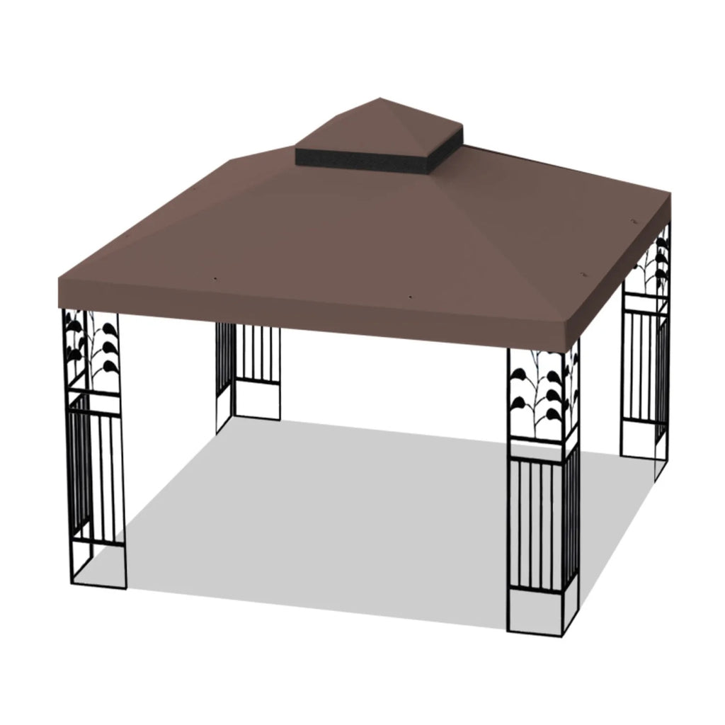 10x10 Ft Outdoor Patio Gazebo Replacement Canopy Double Tiered Gazebo Tent Roof Top Cover Only Frame Not Include Perfect For Outdoor Shade Renewal