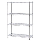 Seville Classics Solid Steel Wire Shelving Storage Unit Adjustable Shelves Organizer Rack, for Home, Kitchen, Office, Garage, Bedroom, Closet, Silver, 4-Tier, 36" W x 14" D