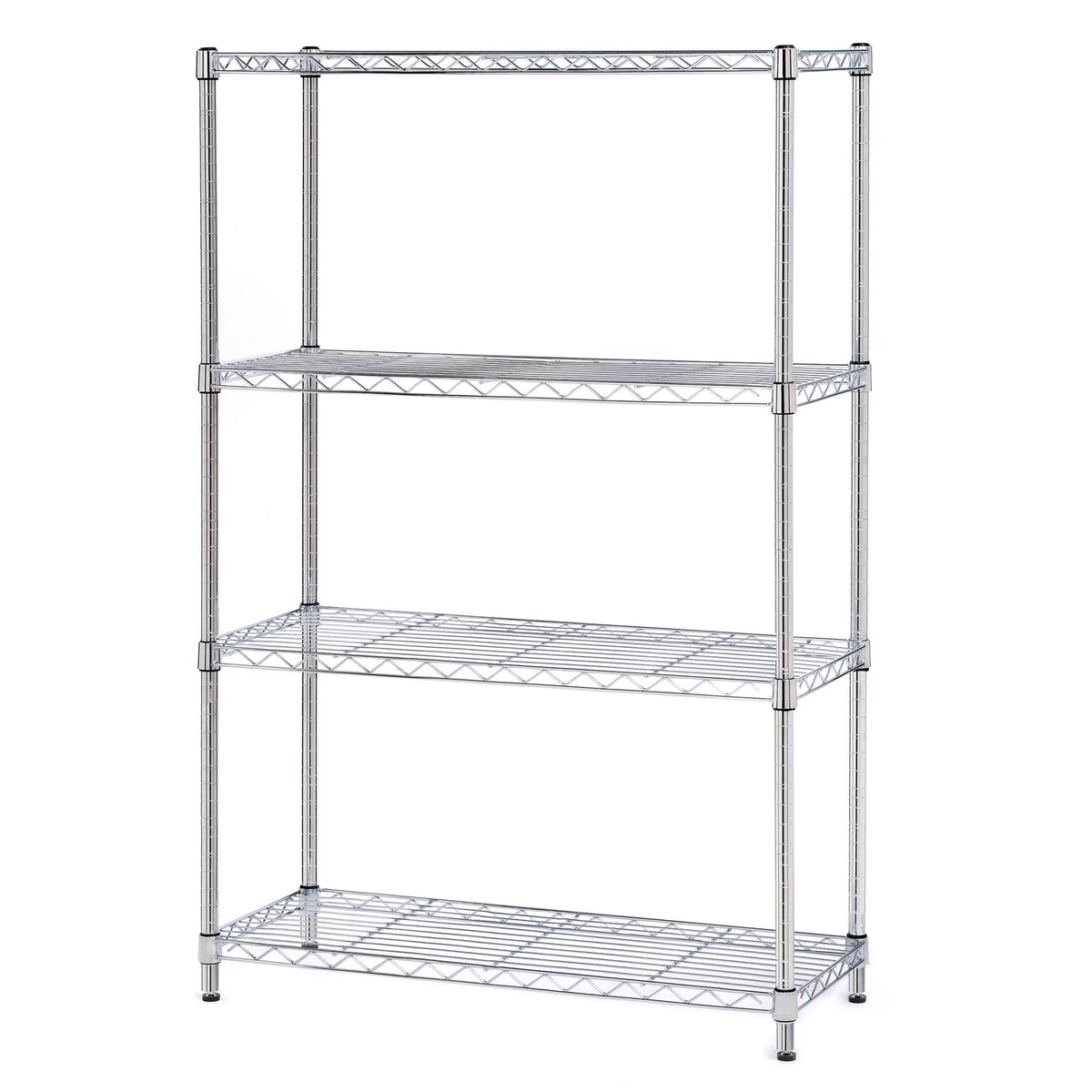 Seville Classics Solid Steel Wire Shelving Storage Unit Adjustable Shelves Organizer Rack, for Home, Kitchen, Office, Garage, Bedroom, Closet, Silver, 4-Tier, 36" W x 14" D