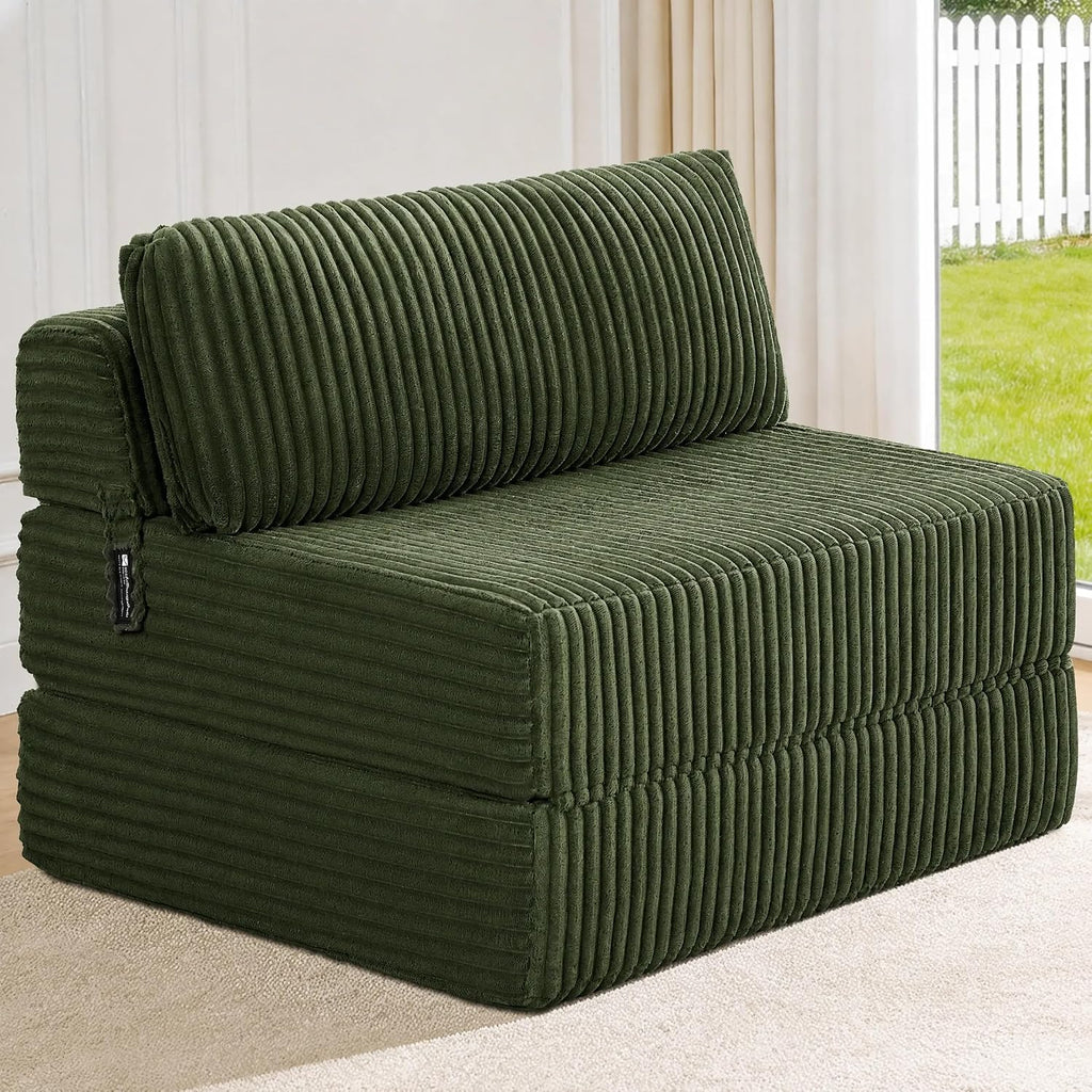 Folding Sofa Bed Convertible 4 in 1 Sleeper Chair Gray Single