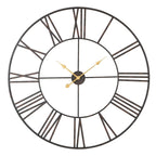 Modern Round Metal Wall Clock, Decorative Circular Hanging Clock for Living Room, Bedroom and Office