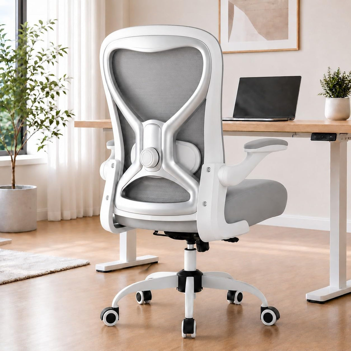 Ergonomic Home Office Chair, 4-Way Lumbar, Thick Cushion, 330LBS