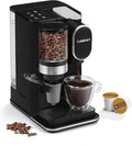 Single-Serve Coffee Maker + Coffee Grinder with 8 oz., 10 oz., and 12 oz. Serving Size, Compatible with Single-Cup Pods, 48-Ounce Removable Reservoir, Stainless Steel, DGB-2