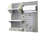 Wall Control Pegboard Hobby Craft Pegboard Organizer Storage Kit with Gray Pegboard and White Accessories