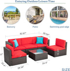 5-Piece All-Weather Patio Furniture Set with Ottoman, Outdoor Wicker Conversation Sofa Set with Cushions for Garden, Deck & Backyard