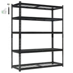 60" W Garage Shelving Units Heavy Duty,5-Tier Adjustable Storage Shelves 2500 LBS Metal Storage Utility Racks 24" D x 72" H