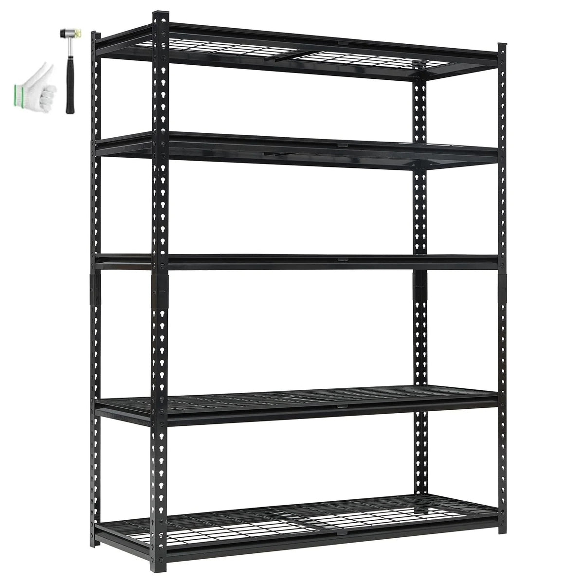 60" W Garage Shelving Units Heavy Duty,5-Tier Adjustable Storage Shelves 2500 LBS Metal Storage Utility Racks 24" D x 72" H