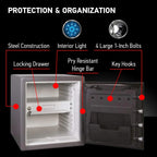 Digital Safe Box, Waterproof and Fireproof Alloy Steel Security Safe for Home and Office